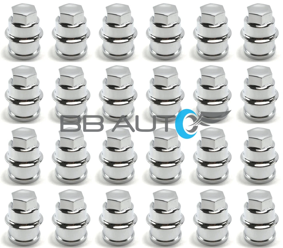 JUEGO DE 24 CUBIERTAS DE TUERCAS CROMADAS PARA RUEDA DE FURGONETA SILVERADO AVALANCHE SIERRA EXPRESS NUEVAS Foto 1 de 4