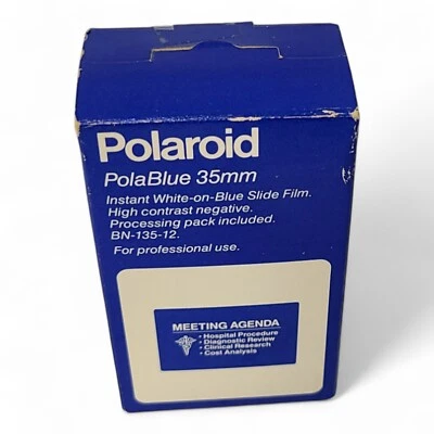 Polaroid PolaBlue 35mm White on Blue Slide Film 12 Exposure BN-135-12 Open Box - Image 1 of 4