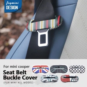 1PC Car Seat Belt Buckle Leather Protective Cover For MINI Interior Decoration - Picture 1 of 31