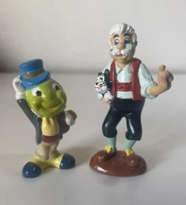 Disney's Pinocchio Geppetto With Figaro & Jimmi Cricket Vintage 3" - Picture 1 of 7