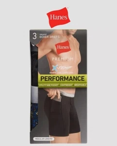 Paquete de 3 calzoncillos boxer Hanes X-Temp Ultimate absorbentes para hombre con bolsillo utilitario S/M/XL - Imagen 1 de 4