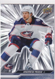 2023-24 UPPER DECK SERIES 1 SILVER OUTBURST #51 BLUE JACKETS - ANDREW PEEKE