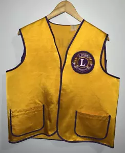 Vintage Lions Club International goldene Weste lila Aufnäher - Clinton Maryland Größe Large - Bild 1 von 7