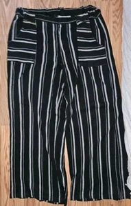Pantalones ligeros para mujer cintura elástica blanco y negro a rayas Raya Sun - Imagen 1 de 5