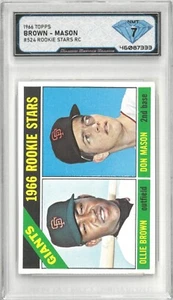 1966 Topps OLLIE BROWN - DON MASON #524 Rookie Stars Rc 💎 DSG 7 NM - Picture 1 of 2