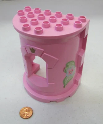 Rare Lego Duplo Vintage Princess Pink Castle Wall With Floral Lithos #4820 #3 - Image 1 of 4