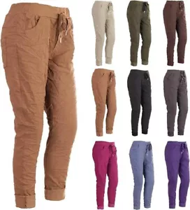 Womens Ladies Italian Magic Pant back pocket Ladies Stretch Jogger Trousers Pant - Picture 1 of 12