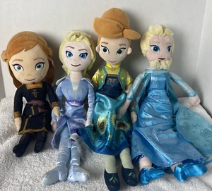 Disney Plush Doll Toy 18" Frozen II Anna Elsa Princess Lot of 4 - Picture 1 of 19