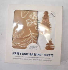 GRSSDER Stretchy Ultra Soft Fitted Bassinet Sheet Set Universal Fit Brown Deer - Picture 1 of 4