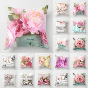 Funda de Almohada Decorativa Retro Flores Sofá Coche Funda de Cojín Decoración del Hogar 18" - Imagen 1 de 14