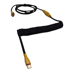 Bumblebee Braided Coiled Cable USB-C Hand Made for Custom Mechanical Keyboards - Picture 1 of 6