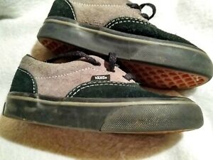 Van's suede black and grey toddler size 8.5 - lace up skater shoes - unisex