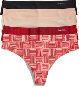 Calvin Klein Women's Invisibles Seamless Thong Panties, 5 Pack, XL, MSRP $54.50 - Picture 1 of 1