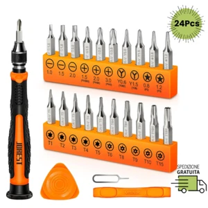 24Pcs Set Cacciaviti Precisione, Kit Con Torx T1 T2 T3 T5 T6 T8 T9 T15, Triwing - Foto 1 di 8