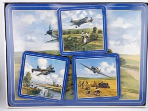 Bradex Set 4 3 Place Mats & 3 Coasters Company of Heroes WWII Planes Mint in Box - Picture 1 of 5