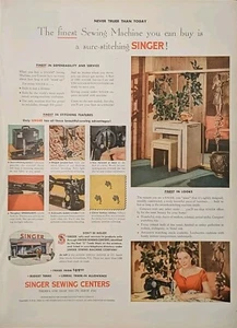 1952 vintage singer sewing machine Print Ad The Finest Sewing Machines  - Picture 1 of 1