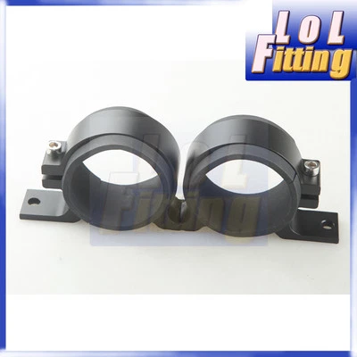 Anodised Dual Double Billet Bosch 044 Fuel Pump Bracket Sytec Walbro Black - Image 1 of 4