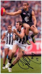 Signed Carlton Blues AFL 28 x 18cm Photo - Chris Yarran - Proof COA - Picture 1 of 3