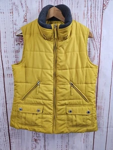 Coldwater Creek Puffer Vest Womens Medium Yellow Full Zip Pockets Outdoor Casual - Picture 1 of 11