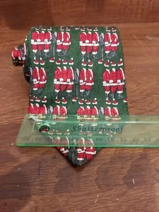 VTG Ermenegildo Zegna REPP 4X56" Designer Santa Holiday Christmas Tie Green Silk - Picture 1 of 7