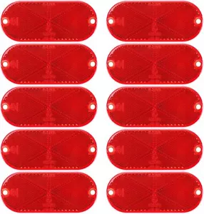 10 Pack Front Reflector Oval Reflector for Driveway Fence Gate Posts Trailers Sa - Picture 1 of 1