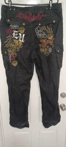 Pazzo!!! pantaloni cargo y2k ecko untld drago ricamato🐉 taglia 38x32 - Foto 1 di 5