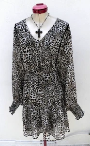 WAYNE COOPER Animal Instinct DRESS Size Aus 14 NWT Cream Brown Party Cocktail - Imagen 1 de 6