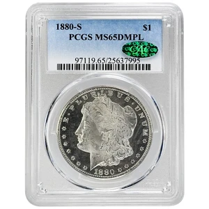 1880-S 1 $ Morgan Dollar PCGS MS65DMPL CAC seltene Münze - Bild 1 von 2