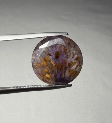 S013- Super Siete, Piedra de Melodía, Cristal Sagrado, Armonía, Cacoxenita en Amatista Foto 1 de 4