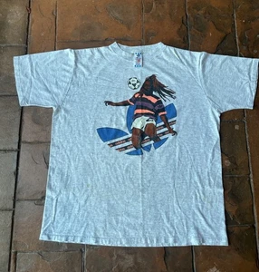 Camiseta de fútbol vintage años 90 Adidas Bunny Wailer Rasta XL puntada única - Imagen 1 de 13