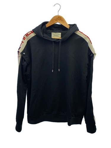 Felpa con cappuccio maglia tecnica Gucci nera poliestere taglia S 475354 X5U11 #EG AGA