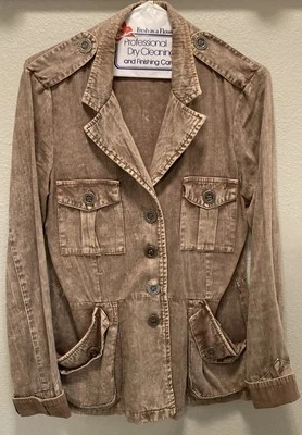 Chaqueta De Colección Hard Tail Forever Mujer Mediana Marrón Suave 100% Algodón Utilidad Foto 1 de 4