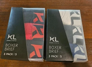 Calzoncillos boxer KL Apparel talla pequeña 2 paquetes 6 CALZONCILLOS TOTALES negro blanco rojo negro - Imagen 1 de 2