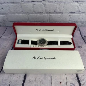 NOS Andre Giroud Automatic Leather Watch 10 Atm WR  - Foto 1 di 15