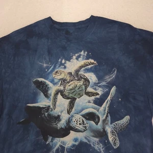 The Mountain Sea Turtle Crew Neck Graphic T Shirt Mens Size Extra Large XL Blue - Picture 1 of 9