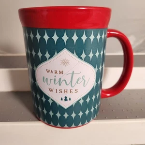 designpac Mug Warm Winter Wishes Pattern Holiday Christmas Mug Gift Collectible - Picture 1 of 4