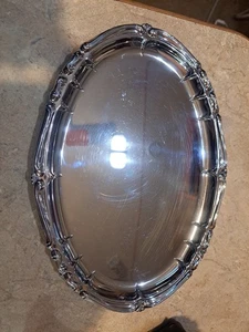 Bandeja para servir vintage Alfra Alessi de 10" de acero inoxidable ovalada hecha en Italia - Imagen 1 de 5