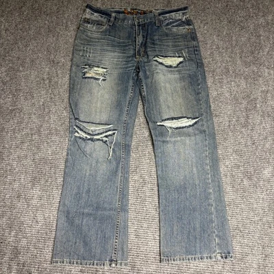 GStar Raw Mens Slim Boot Jeans Distressed Blue Denim Size 33x30 - Image 1 of 4