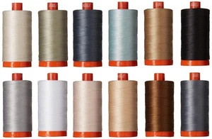 Aurifil 50wt Thread Kit Piece and Quilt Neutrals Christa Watson 12 Spools - Picture 1 of 3