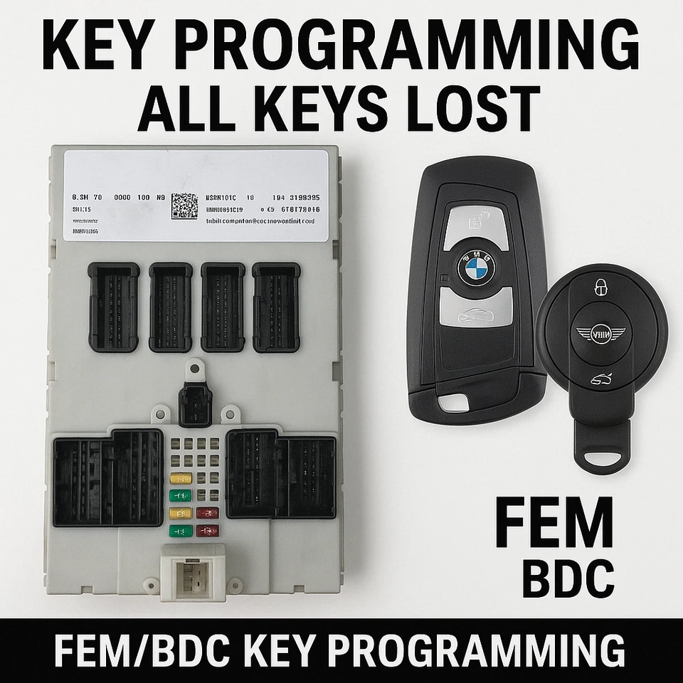 BMW/MINI COOPER FEM/BDC KEY PROGRAMMING  F15 F20 F30 F80 All keys lost/Add key - Image 1 of 1