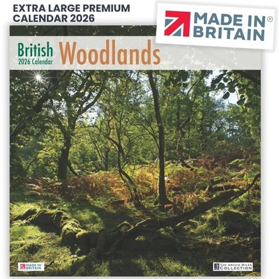 ALLTRADE Calendar 2026 Woodlands UK Holidays Official Large MADE IN BRITAIN® Great Gift