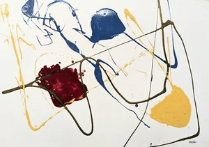 JACKSON POLLOCK STYLE DRIP PAINTING 10 ORIGINAL BY NIGEL WATERS SIGNED - Picture 1 of 1