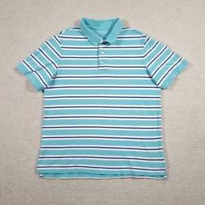Croft & Barrow Mens Short Sleeve Polo Shirt Size Large Blue Striped - Picture 1 of 10