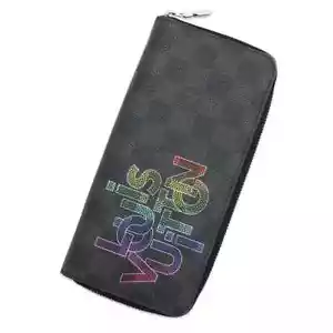 LOUIS VUITTON Zippy wallet Vertical Damier Graphite/Print Rouge/Multicolor N... - Picture 1 of 12