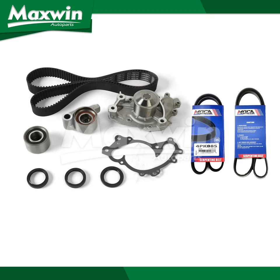Kit de correia dentada bomba de água 2X correia de transmissão para 2005-2006 Toyota Camry Sienna - Imagem 1 de 4