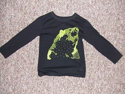 CHEROKEE  KIDS GIRLS SIZE XS/XP 4 - 5 SHIRT BLACK LONG SLEEVE "BEAR" PULLOVER  - Image 1 of 3