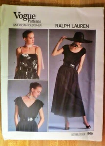 Vtg Flared Skirt Blouse VOGUE Pattern 1909 Misses Ralph Lauren Size 8 Uncut - Picture 1 of 2