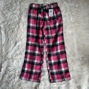 Abercrombie Kids Flannel Pajama Pants Bottoms Plaid Pink Barbiecore Sleep Size 5 - Picture 1 of 3