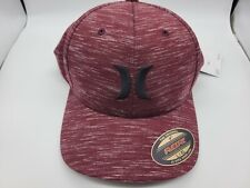 HURLEY Icon Texture Flexfit Flex Fit Hat Cap Maroon/Black Sz S-M MINT R2S