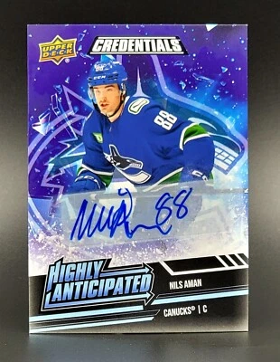 2022-23 Upper Deck Credentials Highly Anticipated Autographs #HA-32 Nils Aman - Image 1 of 2